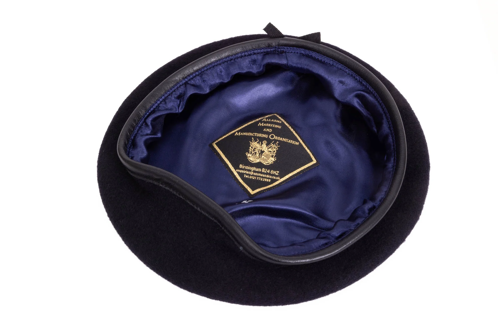 Beret Navy - Blue Silk Lined - Small Crown - Image 4